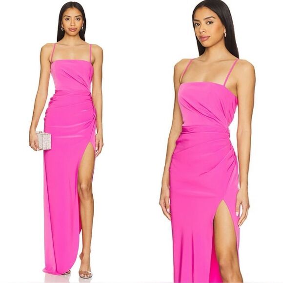 Lovers And Friends Sabrina Maxi Pink Dress Gown Size - Picture 1 of 10